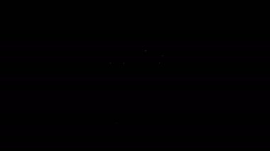 Karton kutuda beyaz çizgi patlamış mısır siyah arka planda izole edilmiş. Patlamış mısır kutusu. 4K Video hareketli grafik canlandırması