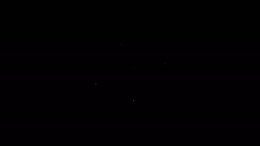 Beyaz çizgi fotoğraf makinesi simgesi siyah arkaplanda izole edildi. Fotoğraf makinesi simgesi. 4K Video hareketli grafik canlandırması