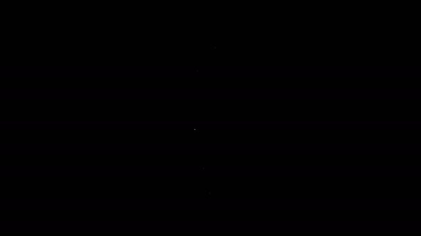 Linea bianca Icona del mattarello isolata su sfondo nero. Animazione grafica 4K Video motion — Video Stock
