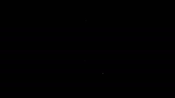Біла лінія джойстика для значка аркадної машини ізольовано на чорному тлі. Джойстик геймпад. 4K Відео рух графічна анімація — стокове відео