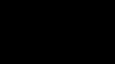 Oyun makinesi simgesi için beyaz çizgi Joystick siyah arkaplanda izole edildi. Joystick oyun alanı. 4K Video hareketli grafik canlandırması