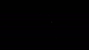 Beyaz çizgi televizyon simgesi siyah arkaplanda izole edildi. Televizyon tabelası. 4K Video hareketli grafik canlandırması