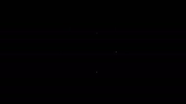 Beyaz çizgi Sun simgesi siyah arkaplanda izole edildi. 4K Video hareketli grafik canlandırması