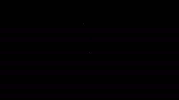Joystick linha branca para ícone da máquina de arcade isolado no fundo preto. Joystick gamepad. Animação gráfica em movimento de vídeo 4K — Vídeo de Stock