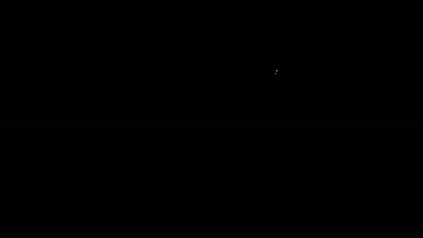 Ligne blanche Lune et étoiles icône isolée sur fond noir. Animation graphique de mouvement vidéo 4K — Video