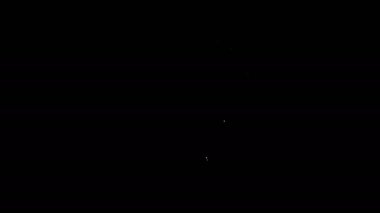 Beyaz çizgi Ay ve yıldız simgesi siyah arkaplanda izole edildi. 4K Video hareketli grafik canlandırması