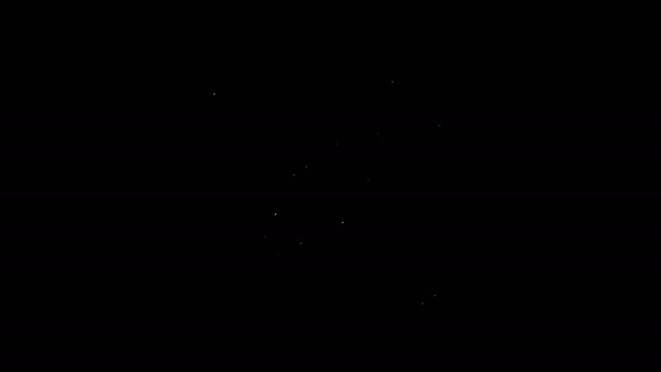 White line Satellite icon isolated on black background. 4K Video motion graphic animation — Stock Video