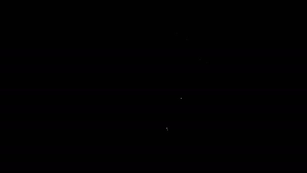 Ligne blanche Lune et étoiles icône isolée sur fond noir. Animation graphique de mouvement vidéo 4K — Video