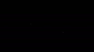 Beyaz çizgi kara delik simgesi siyah arkaplanda izole edildi. Uzay deliği. Collapsar. 4K Video hareketli grafik canlandırması