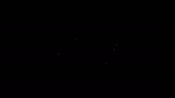 Línea blanca Icono de estrella de la muerte aislado sobre fondo negro. Animación gráfica de vídeo 4K — Vídeo de stock