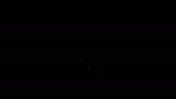 黒の背景に隔離された白い線の惑星アイコン。4Kビデオモーショングラフィックアニメーション — ストック動画