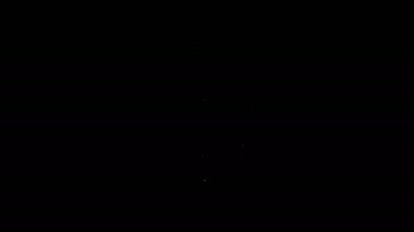 Beyaz çizgi şampanya şişesi ve siyah arka planda izole edilmiş bir bardak şampanya ikonu. Mutlu Noeller ve mutlu yıllar. 4K Video hareketli grafik canlandırması