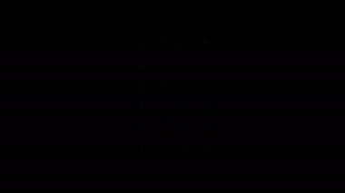 Siyah arkaplanda beyaz çizgi çikolata simgesi var. 4K Video hareketli grafik canlandırması