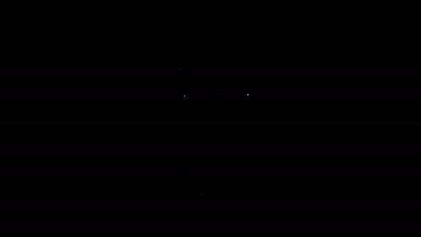 Weiße Linie Vulkanischer Gruß Symbol isoliert auf schwarzem Hintergrund. Hand mit vulkanischem Gruß. Spock-Symbol. 4K Video Motion Grafik Animation — Stockvideo