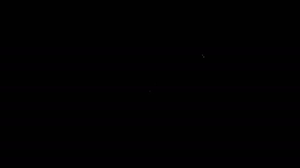 Linea bianca Busta con l'icona del biglietto d'invito per la festa di Natale isolato su sfondo nero. Buon Natale e felice anno nuovo. Animazione grafica 4K Video motion — Video Stock