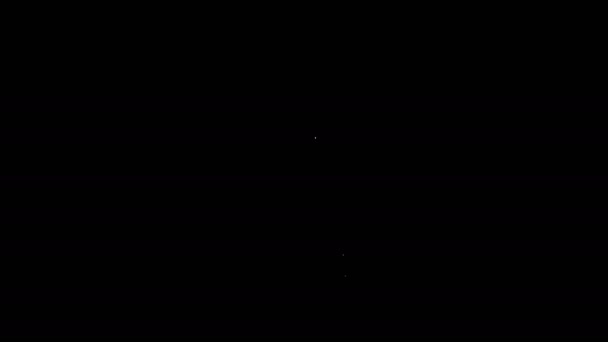 Λευκή γραμμή Χριστουγεννιάτικο αστέρι εικονίδιο απομονώνονται σε μαύρο φόντο. Καλά Χριστούγεννα και Καλή Χρονιά. 4K Γραφική κίνηση κίνησης βίντεο — Αρχείο Βίντεο