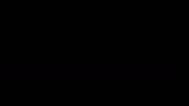 Біла лінія піктограми льодяника ізольована на чорному тлі. Їжа, смачний символ. 4K Відео рух графічна анімація — стокове відео