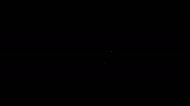 Λευκή γραμμή Cookie ή μπισκότο με εικονίδιο σοκολάτας απομονωμένο σε μαύρο φόντο. 4K Γραφική κίνηση κίνησης βίντεο — Αρχείο Βίντεο