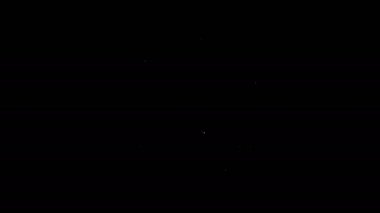 Beyaz çizgili Noel süveteri ve siyah arka planda izole edilmiş tatil süslemeleri. Örgü kazak. 4K Video hareketli grafik canlandırması