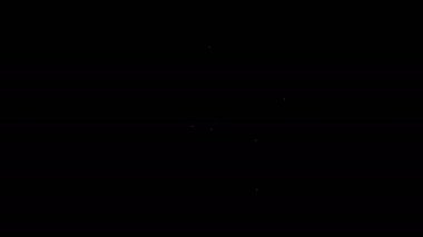 Beyaz çizgi Noel yıldızı simgesi siyah arkaplanda izole edilmiş. Mutlu Noeller ve mutlu yıllar. 4K Video hareketli grafik canlandırması
