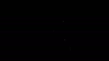 Kar yağan beyaz çizgili Noel kar küresi ve siyah arka planda izole edilmiş Noel ağacı ikonu. Mutlu Noeller ve mutlu yıllar. 4K Video hareketli grafik canlandırması