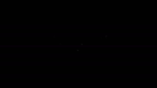Weiße Linie Süßigkeiten Symbol isoliert auf schwarzem Hintergrund. Frohe Weihnachten und ein gutes neues Jahr. 4K Video Motion Grafik Animation — Stockvideo