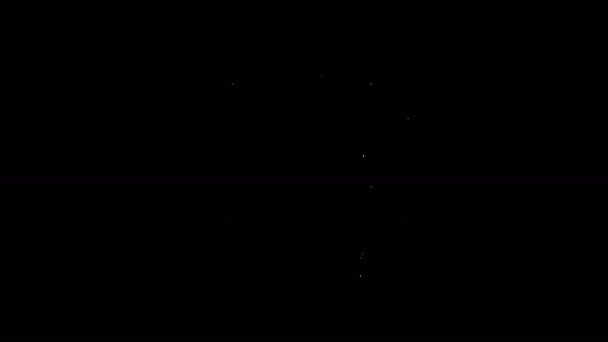 Λευκή γραμμή Χριστουγεννιάτικο πουλόβερ με νορβηγικά στολίδια και διακοσμήσεις διακοπών εικονίδιο απομονώνονται σε μαύρο φόντο. Πλεκτό πουλόβερ χειμώνα. 4K Γραφική κίνηση κίνησης βίντεο — Αρχείο Βίντεο