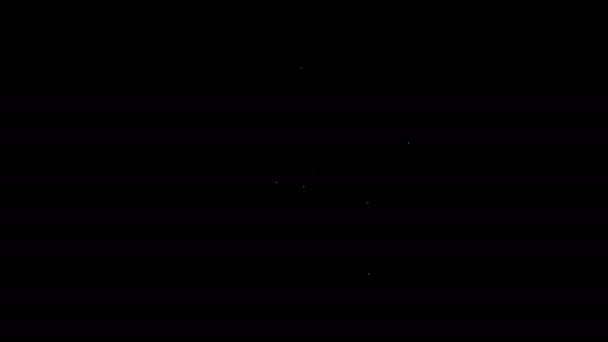 Иконка белой линии рождественской звезды выделена на черном фоне. С Рождеством и Новым годом. Видеографическая анимация 4K — стоковое видео