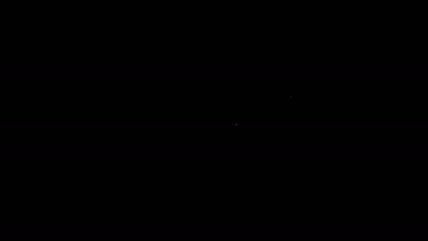 Icono Clarinete de línea blanca aislado sobre fondo negro. Instrumento musical. Animación gráfica de vídeo 4K — Vídeo de stock