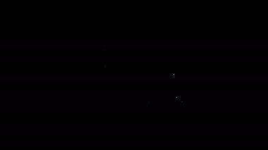 Beyaz çizgi Sound ya da ses kaydedici ya da dizüstü bilgisayar ikonundaki editör yazılımı siyah arkaplanda izole edildi. 4K Video hareketli grafik canlandırması