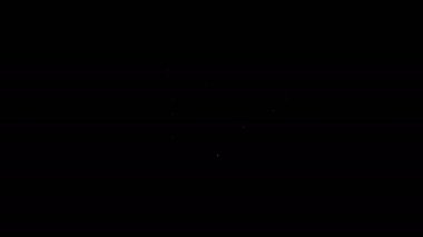 Beyaz çizgi Davul simgesi siyah arkaplanda izole edildi. Müzik işareti. Müzik aleti sembolü. 4K Video hareketli grafik canlandırması