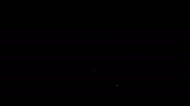 Beyaz çizgi Stereo hoparlör simgesi siyah arkaplanda izole edildi. Ses sistemi hoparlörleri. Müzik ikonu. Müzikal sütun hoparlörü. 4K Video hareketli grafik canlandırması