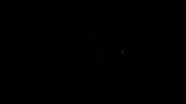 Beyaz çizgi CD çalar simgesi siyah arkaplanda izole edildi. Taşınabilir müzik cihazı. 4K Video hareketli grafik canlandırması