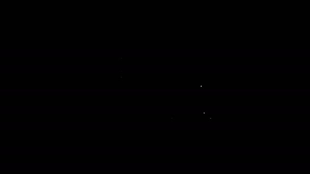 Witte lijn Geluids- of audio-recorder of editor software op laptop pictogram geïsoleerd op zwarte achtergrond. 4K Video motion grafische animatie — Stockvideo