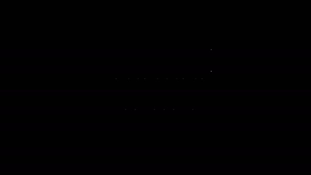Ikona syntezátoru hudby bílé čáry izolovaná na černém pozadí. Elektronické piano. Grafická animace pohybu videa 4K — Stock video