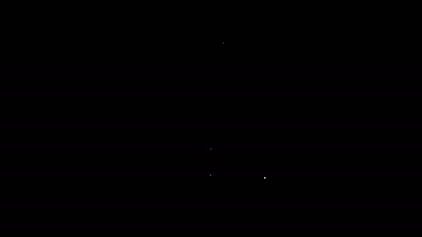 Fehér vonal gitár erősítő ikon elszigetelt fekete alapon. Hangszer. 4K Videó mozgás grafikus animáció