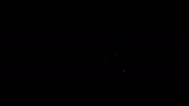 Beyaz çizgi Retro ses kaset simgesi siyah arkaplanda izole edildi. 4K Video hareketli grafik canlandırması