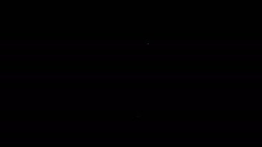Beyaz çizgi ağaç simgesi siyah arkaplanda izole edildi. Orman sembolü. 4K Video hareketli grafik canlandırması