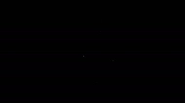 Beyaz çizgi uğur böceği simgesi siyah arkaplanda izole edildi. 4K Video hareketli grafik canlandırması