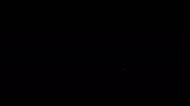 Siyah arkaplanda beyaz çizmeye dayanıklı lastik çizme simgesi var. Yağmurlu hava, balıkçılık, bahçe işleri için çizme. 4K Video hareketli grafik canlandırması