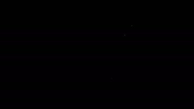 Beyaz çizgi çiçek saksısı simgesi siyah arkaplanda izole edildi. 4K Video hareketli grafik canlandırması