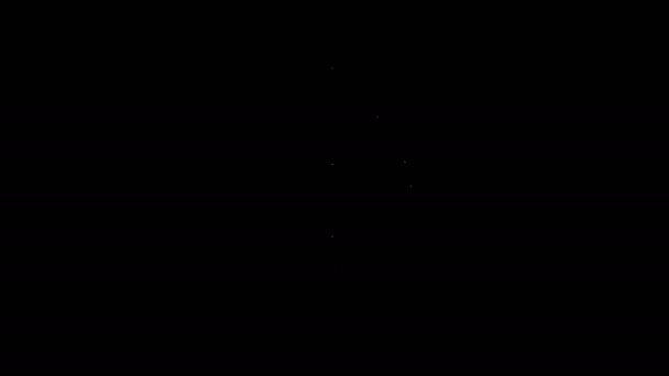 Biała ikona liści odizolowana na czarnym tle. Świeży naturalny symbol produktu. 4K Animacja graficzna ruchu wideo — Wideo stockowe