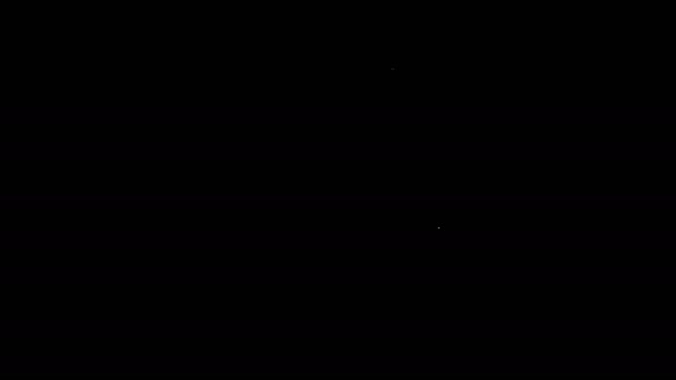 Weiße Linie Apple-Symbol isoliert auf schwarzem Hintergrund. Obst mit Blattsymbol. 4K Video Motion Grafik Animation — Stockvideo
