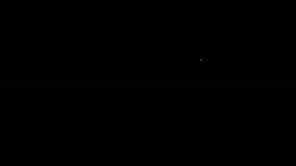 Біла лінія Домашня теплиця і рослини значок ізольовані на чорному тлі. 4K Відео рух графічна анімація — стокове відео