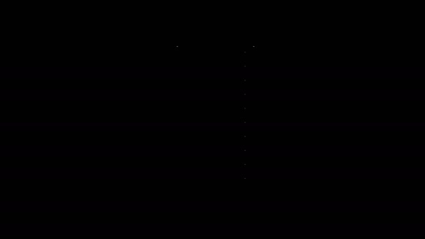 Vit linje Trä trappa ikon isolerad på svart bakgrund. 4K Video motion grafisk animation — Stockvideo