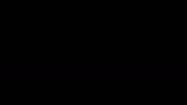 Línea blanca Planta en maceta icono aislado sobre fondo negro. Planta creciendo en una maceta. Signo de planta en maceta. Animación gráfica de vídeo 4K — Vídeos de Stock
