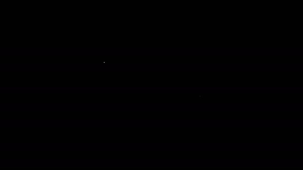 Белая линия полива может значок изолирован на черном фоне. Символ орошения. Видеографическая анимация 4K — стоковое видео