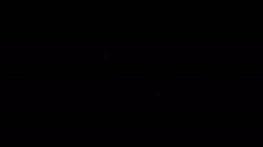 Beyaz çizgi, siyah arkaplanda izole edilmiş bir konserve kutusu simgesi. Sulama sembolü. 4K Video hareketli grafik canlandırması