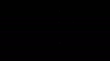 Beyaz çizgi kahve Türk simgesi siyah arka planda izole edilmiş. 4K Video hareketli grafik canlandırması