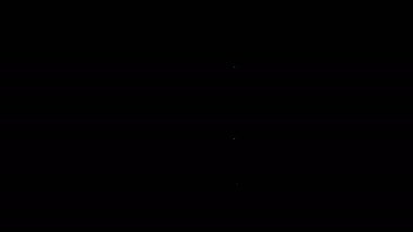 Beyaz çizgi buzdolabı simgesi siyah arkaplanda izole edildi. Buzdolabı buzdolabı. Ev aletleri ve aletler. 4K Video hareketli grafik canlandırması